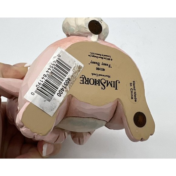 2015 Jim Shore Funny Bunny Rabbit Figurine 5" Easter Pink - Picture 5 of 5